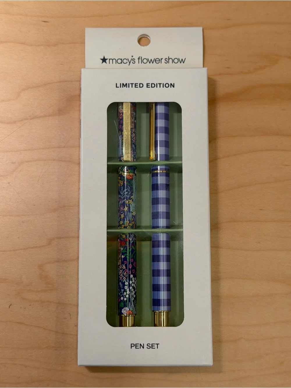 NEW MACY’S 2026 “MACY’S FLOWER SHOW” 250th CELEBRATION 2-PIECE BLUE PEN SET